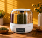 6-Grid Rotating Food Dispenser Storage Container